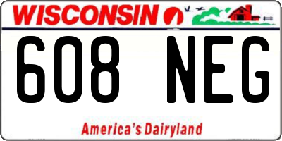 WI license plate 608NEG
