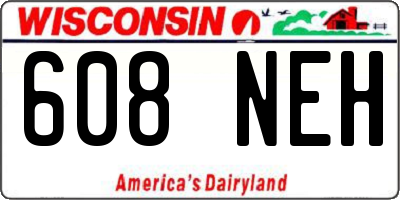 WI license plate 608NEH