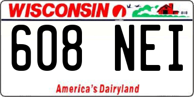 WI license plate 608NEI