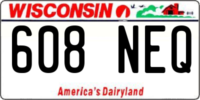 WI license plate 608NEQ
