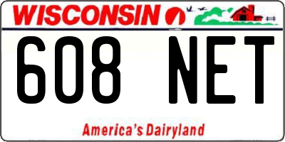 WI license plate 608NET