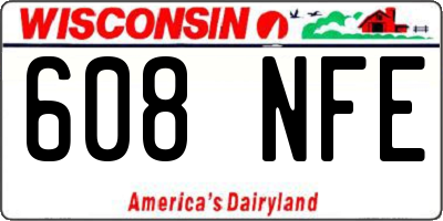 WI license plate 608NFE