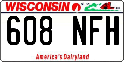 WI license plate 608NFH