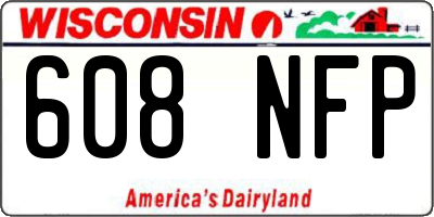 WI license plate 608NFP