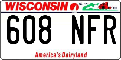 WI license plate 608NFR