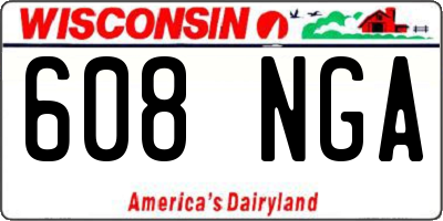 WI license plate 608NGA