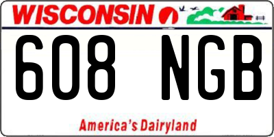 WI license plate 608NGB