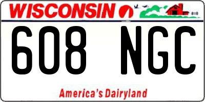 WI license plate 608NGC