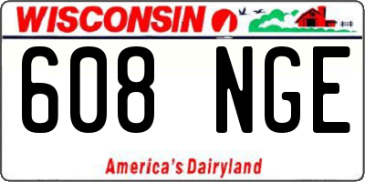 WI license plate 608NGE