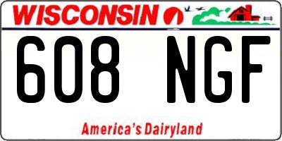 WI license plate 608NGF
