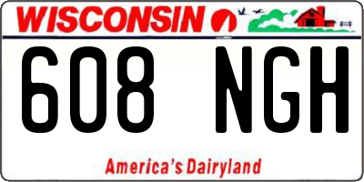 WI license plate 608NGH