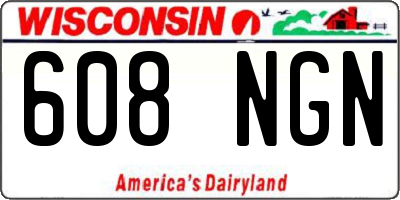 WI license plate 608NGN
