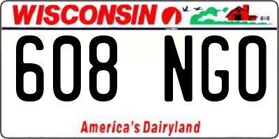 WI license plate 608NGO