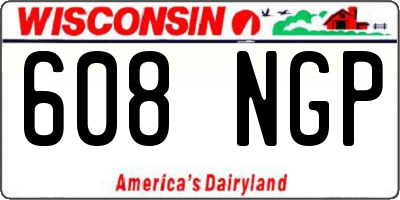 WI license plate 608NGP