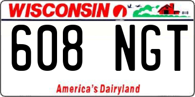 WI license plate 608NGT