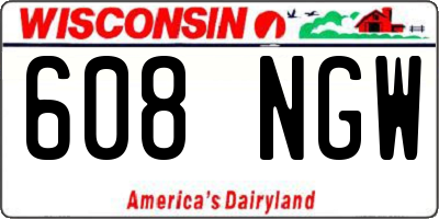WI license plate 608NGW