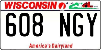 WI license plate 608NGY