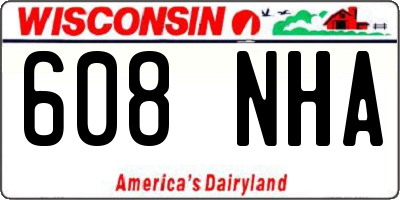WI license plate 608NHA