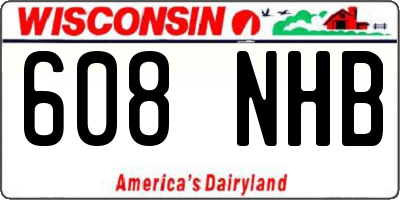 WI license plate 608NHB