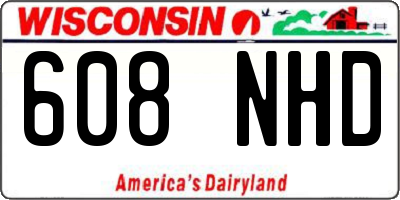 WI license plate 608NHD