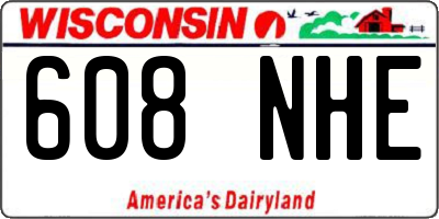 WI license plate 608NHE