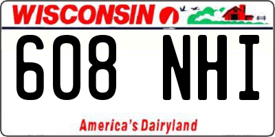 WI license plate 608NHI