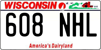 WI license plate 608NHL