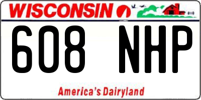 WI license plate 608NHP