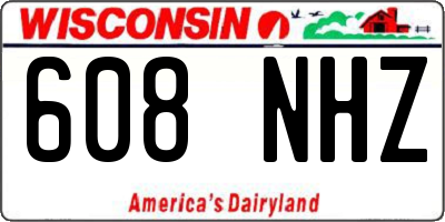 WI license plate 608NHZ