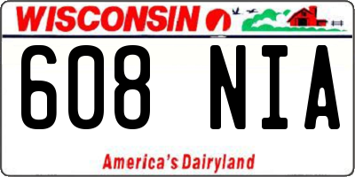 WI license plate 608NIA
