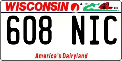 WI license plate 608NIC
