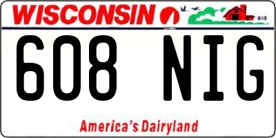 WI license plate 608NIG
