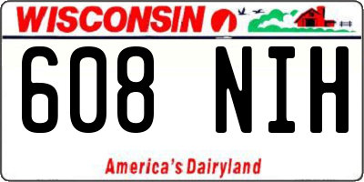 WI license plate 608NIH