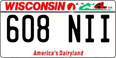 WI license plate 608NII