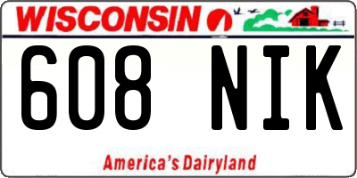 WI license plate 608NIK