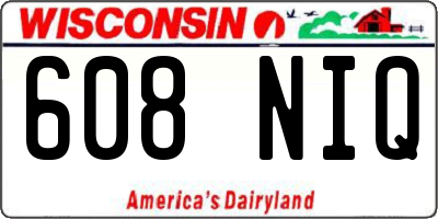WI license plate 608NIQ