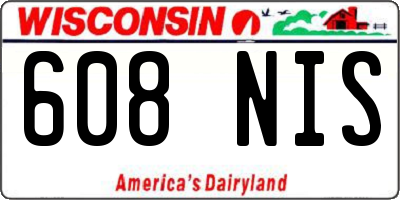 WI license plate 608NIS