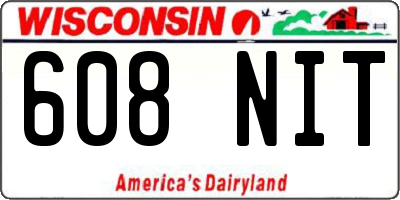 WI license plate 608NIT