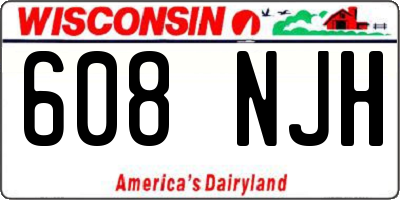 WI license plate 608NJH