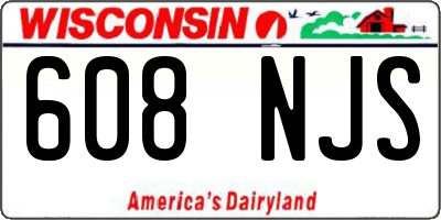 WI license plate 608NJS