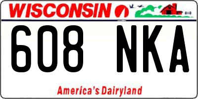 WI license plate 608NKA