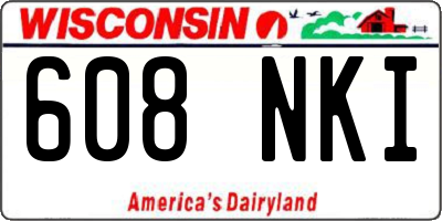 WI license plate 608NKI