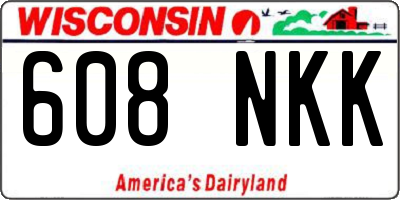 WI license plate 608NKK