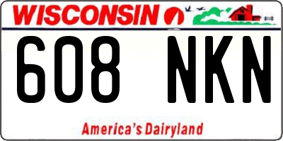 WI license plate 608NKN