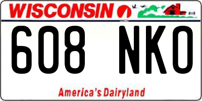 WI license plate 608NKO