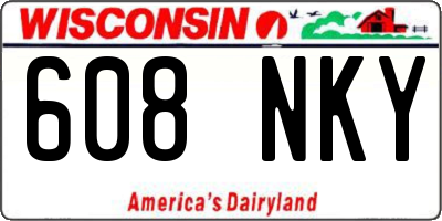 WI license plate 608NKY