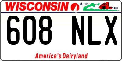 WI license plate 608NLX