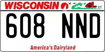 WI license plate 608NND