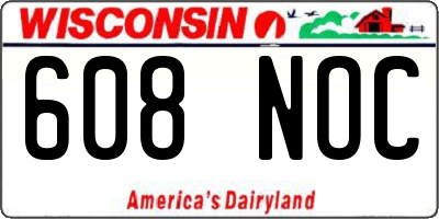 WI license plate 608NOC