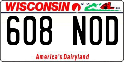 WI license plate 608NOD